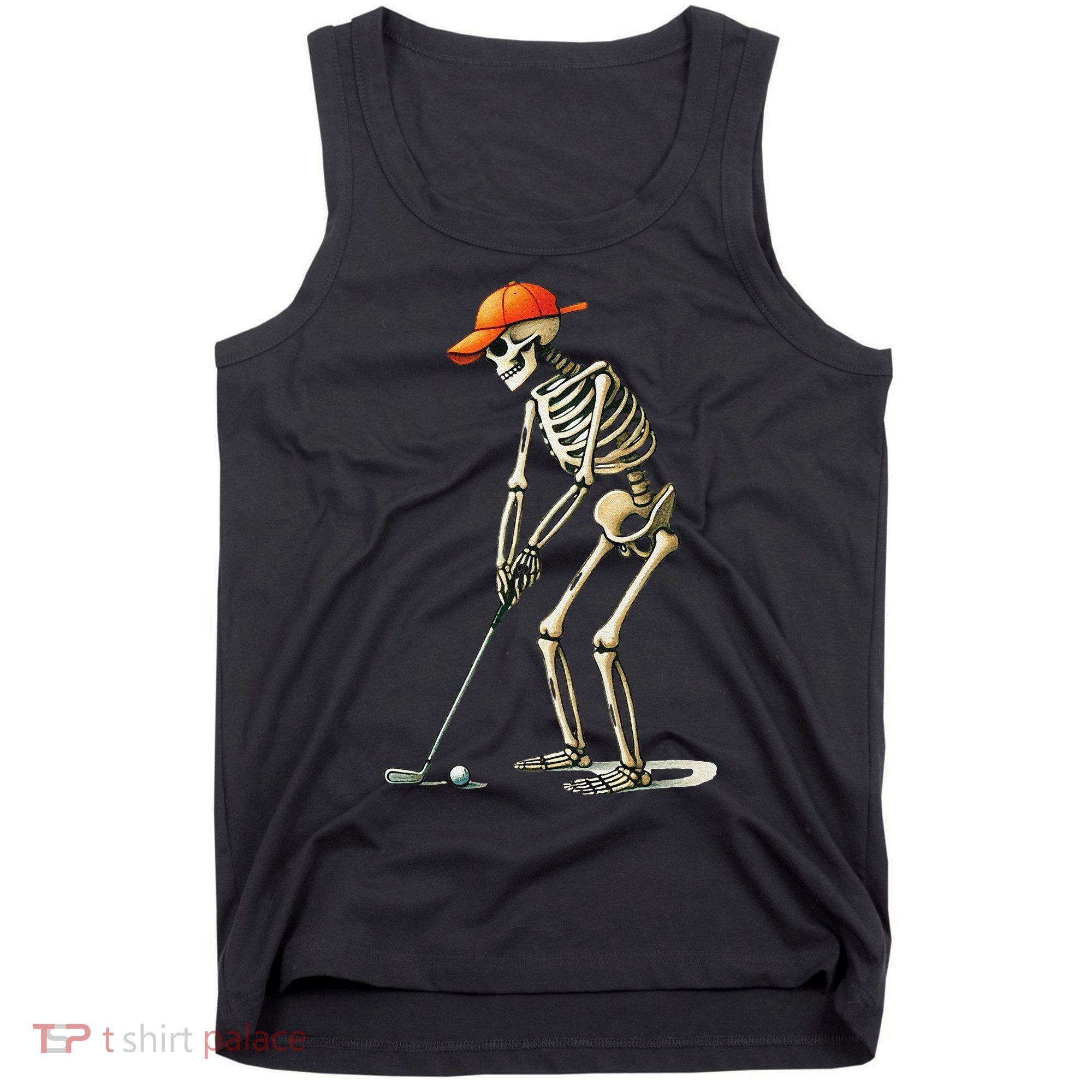 Skeleton Golf Halloween Golfer Golf Player Funny Gift Tank Top