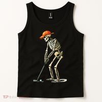 Skeleton Golf Halloween Golfer Golf Player Funny Gift Tank Top thumb 2