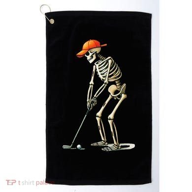 Skeleton Golf Halloween Golfer Golf Player Funny Gift Golf Towel