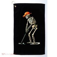 Skeleton Golf Halloween Golfer Golf Player Funny Gift Golf Towel thumb 0