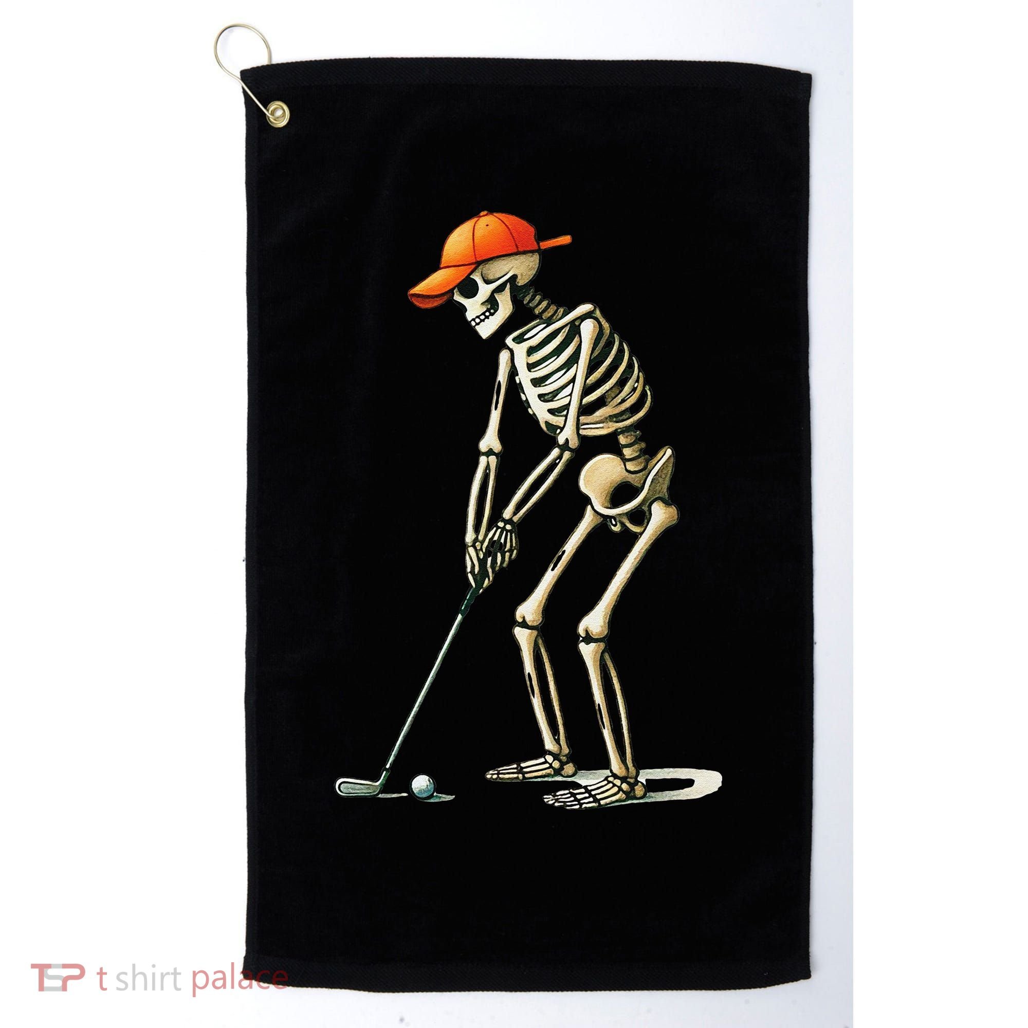 Skeleton Golf Halloween Golfer Golf Player Funny Gift Golf Towel