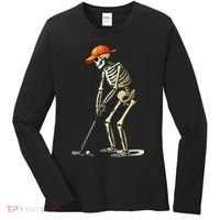 Skeleton Golf Halloween Golfer Golf Player Funny Gift Women's Long Sleeve Shirt thumb 0