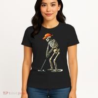 Skeleton Golf Halloween Golfer Golf Player Funny Gift Women's T-Shirt thumb 4