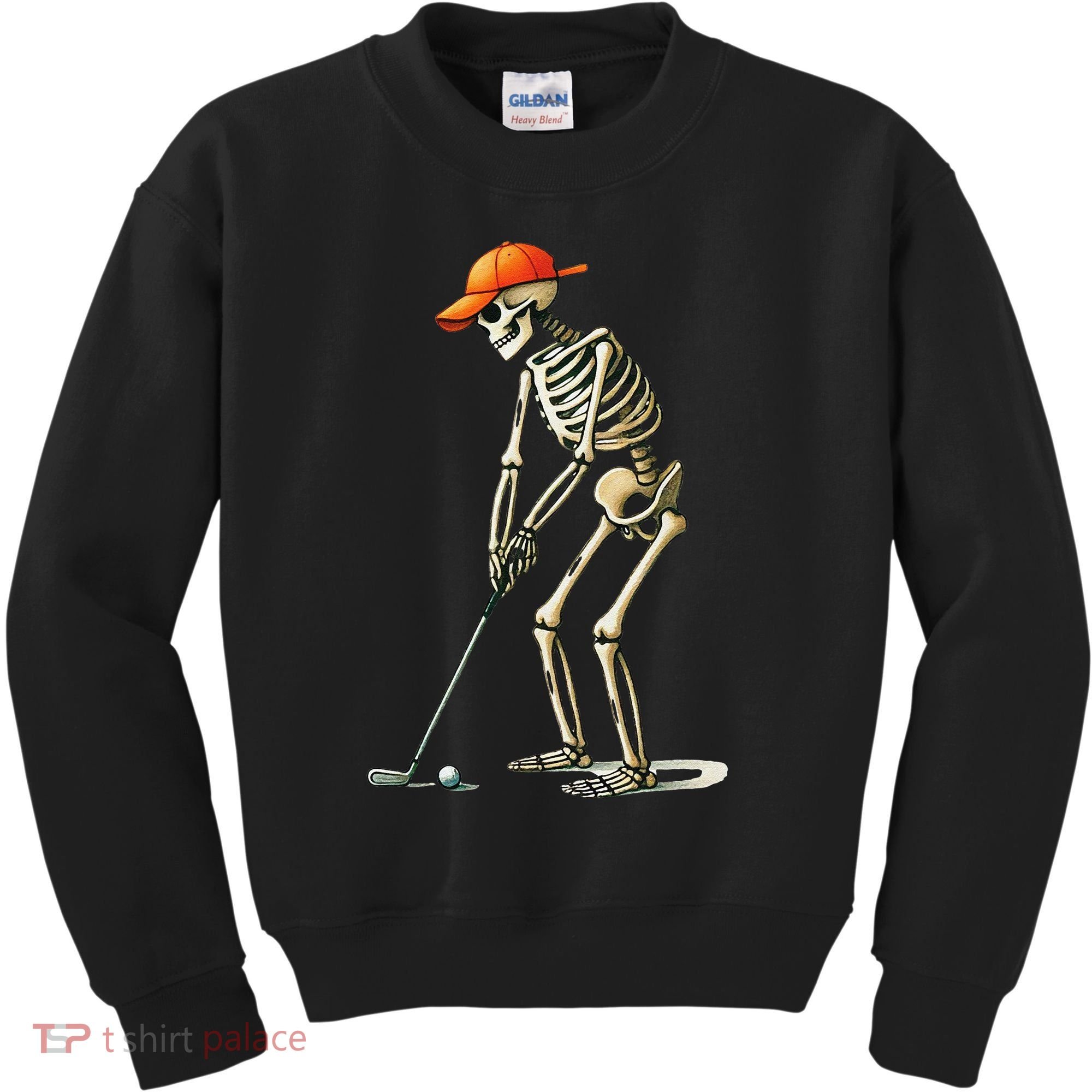 Skeleton Golf Halloween Golfer Golf Player Funny Gift Kids Sweatshirt