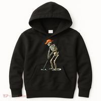 Skeleton Golf Halloween Golfer Golf Player Funny Gift Kids Hoodie thumb 0