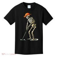 Skeleton Golf Halloween Golfer Golf Player Funny Gift Kids T-Shirt thumb 0