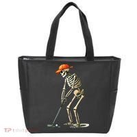 Skeleton Golf Halloween Golfer Golf Player Funny Gift Tote Bag thumb 0