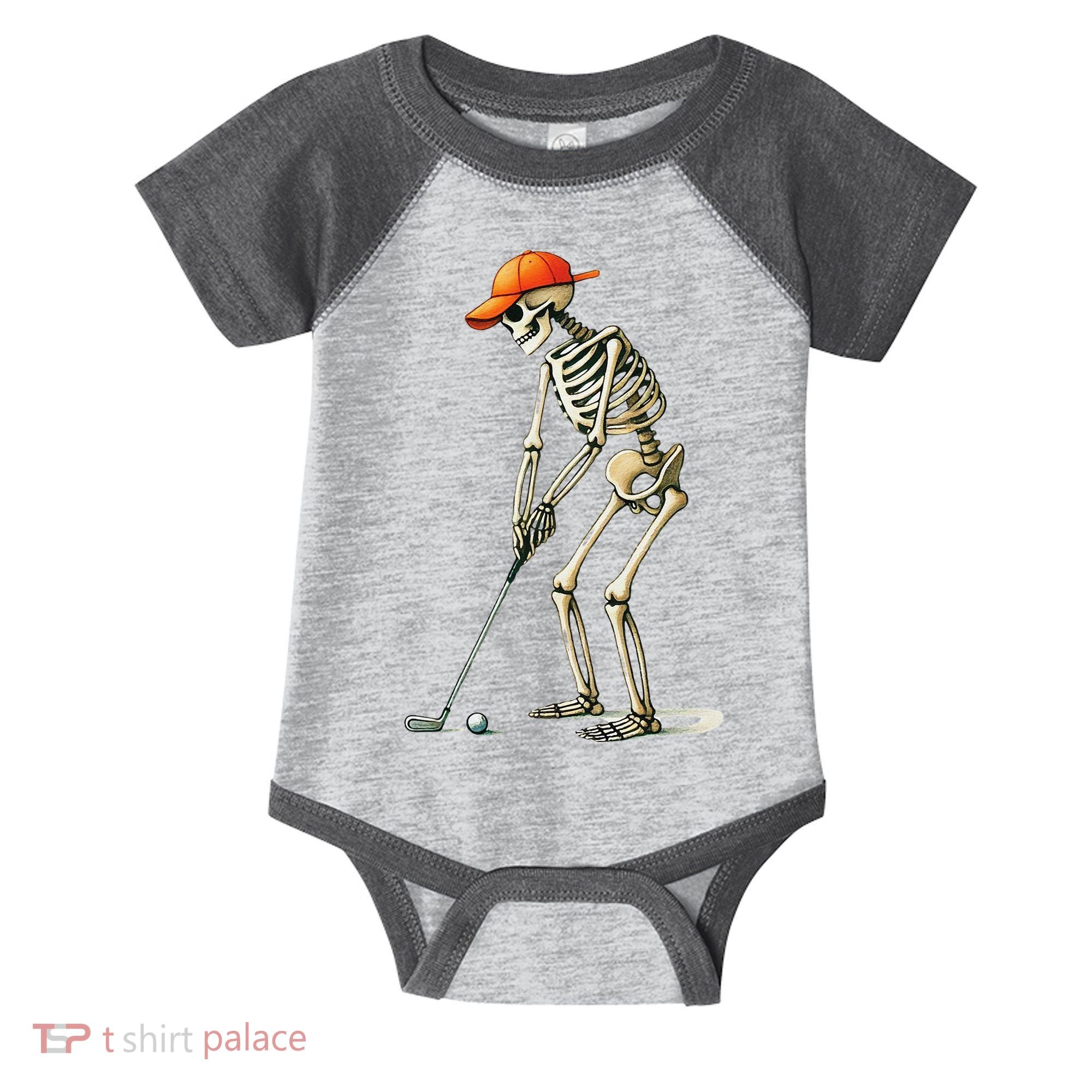Skeleton Golf Halloween Golfer Golf Player Funny Gift Infant Baby Jersey Bodysuit