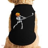 Skeleton Golf Halloween Pumpkin Golfing Golfer Doggie Tank thumb 0
