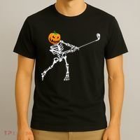 Skeleton Golf Halloween Pumpkin Golfing Golfer T-Shirt thumb 3