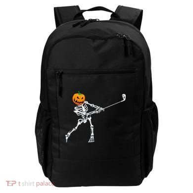 Skeleton Golf Halloween Pumpkin Golfing Golfer Backpack
