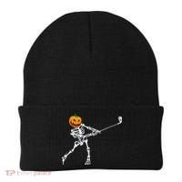 Skeleton Golf Halloween Pumpkin Golfing Golfer Beanie thumb 0