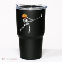 Skeleton Golf Halloween Pumpkin Golfing Golfer Tumbler thumb 0