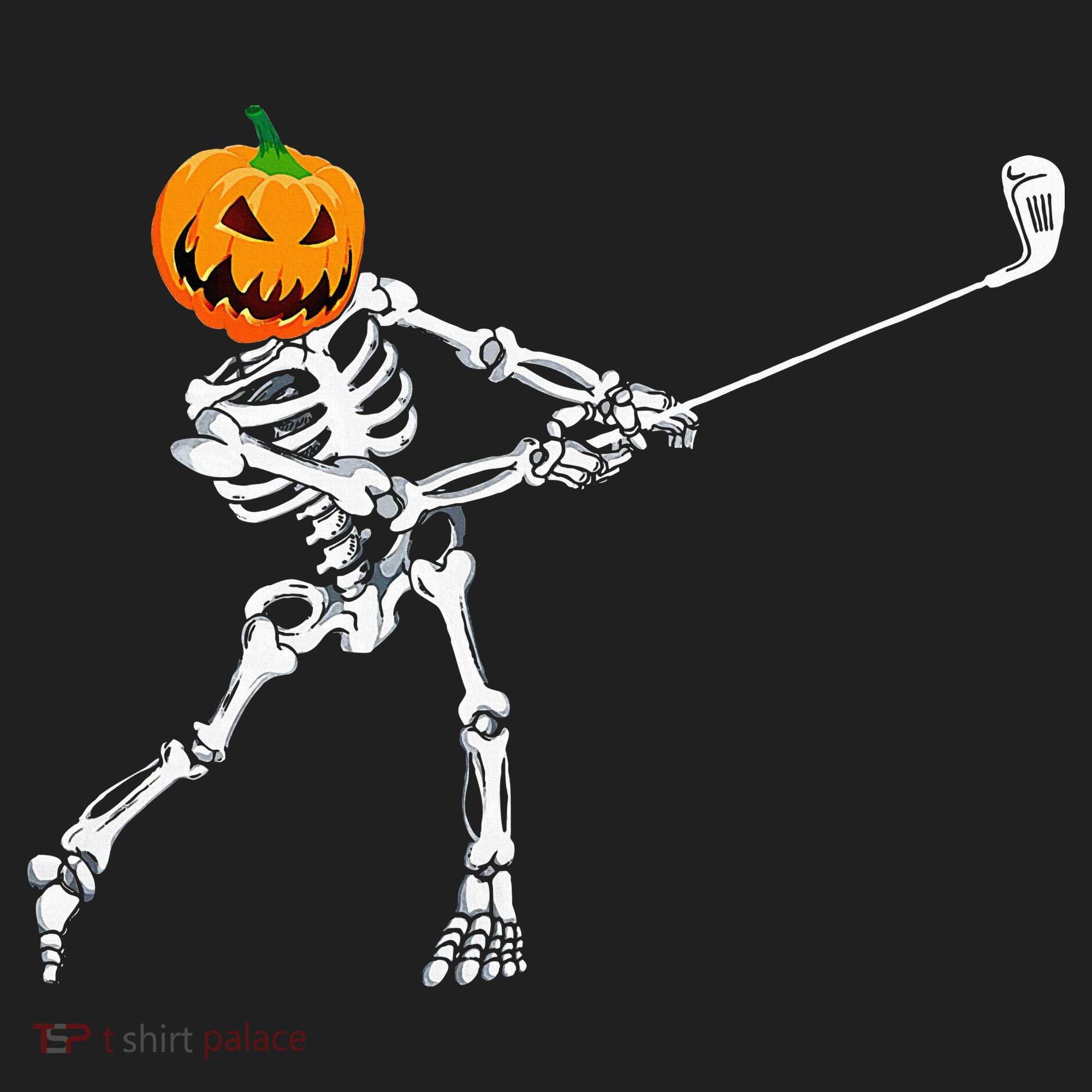 Skeleton Golf Halloween Pumpkin Golfing Golfer Tumbler