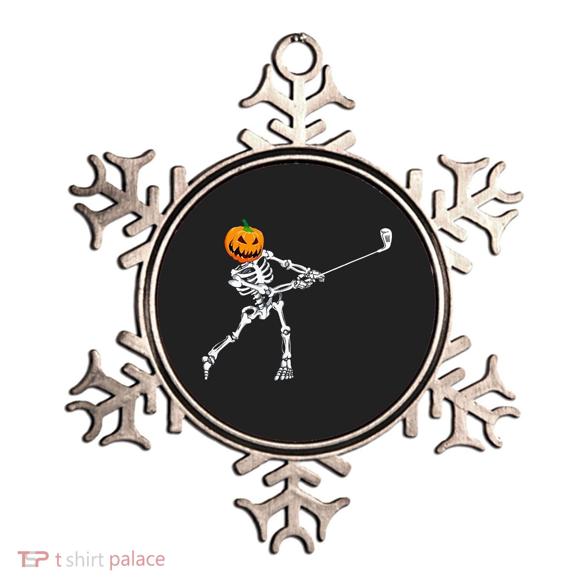 Skeleton Golf Halloween Pumpkin Golfing Golfer Ornament
