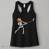 Skeleton Golf Halloween Pumpkin Golfing Golfer Women's Tank Top thumb 3