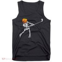 Skeleton Golf Halloween Pumpkin Golfing Golfer Tank Top thumb 0