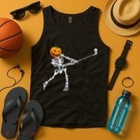 Skeleton Golf Halloween Pumpkin Golfing Golfer Tank Top thumb 4