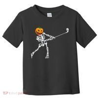 Skeleton Golf Halloween Pumpkin Golfing Golfer Toddler T-Shirt thumb 0
