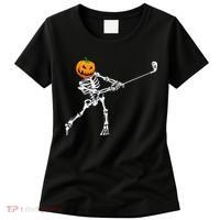 Skeleton Golf Halloween Pumpkin Golfing Golfer Women's T-Shirt thumb 0