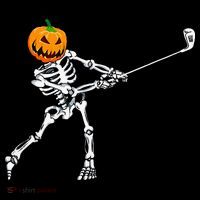 Skeleton Golf Halloween Pumpkin Golfing Golfer Kids Hoodie thumb 5