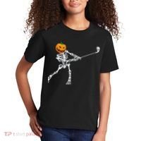 Skeleton Golf Halloween Pumpkin Golfing Golfer Kids T-Shirt thumb 2