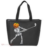 Skeleton Golf Halloween Pumpkin Golfing Golfer Tote Bag thumb 0