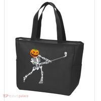 Skeleton Golf Halloween Pumpkin Golfing Golfer Tote Bag thumb 3