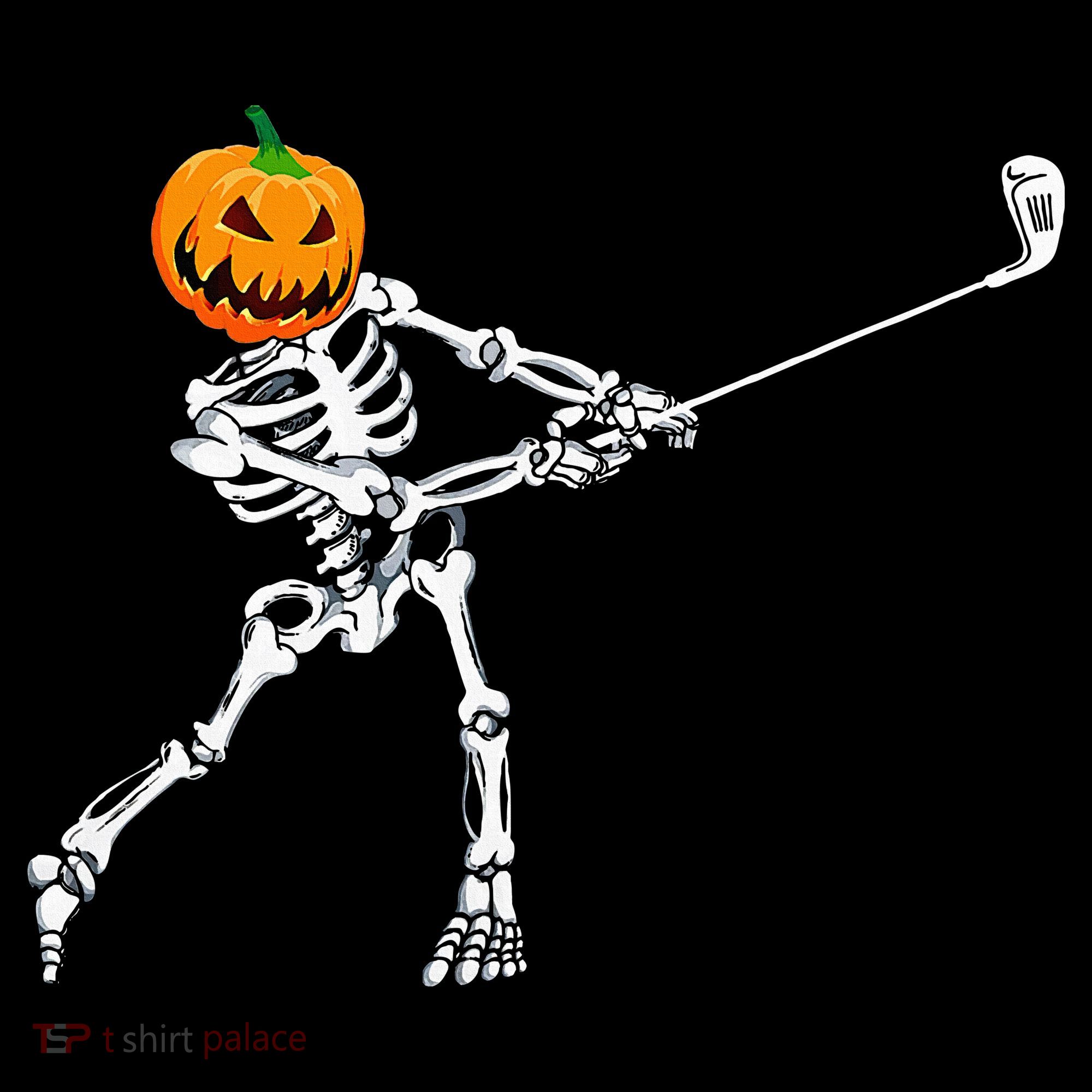 Skeleton Golf Halloween Pumpkin Golfing Golfer Tote Bag