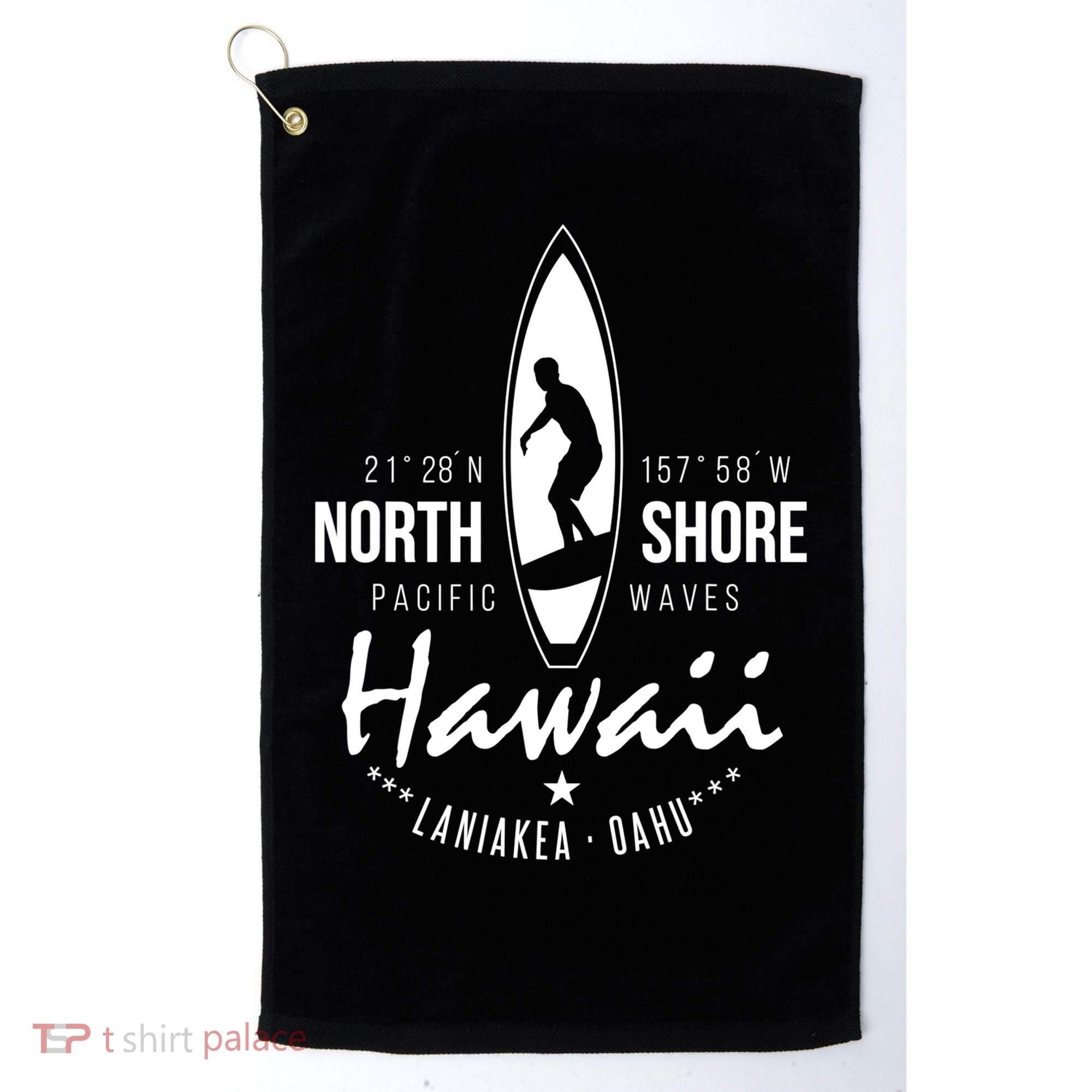 Surfer Gift Hawaii North Shore Laniakea Beach Oahu Golf Towel