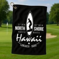 Surfer Gift Hawaii North Shore Laniakea Beach Oahu Golf Towel thumb 1
