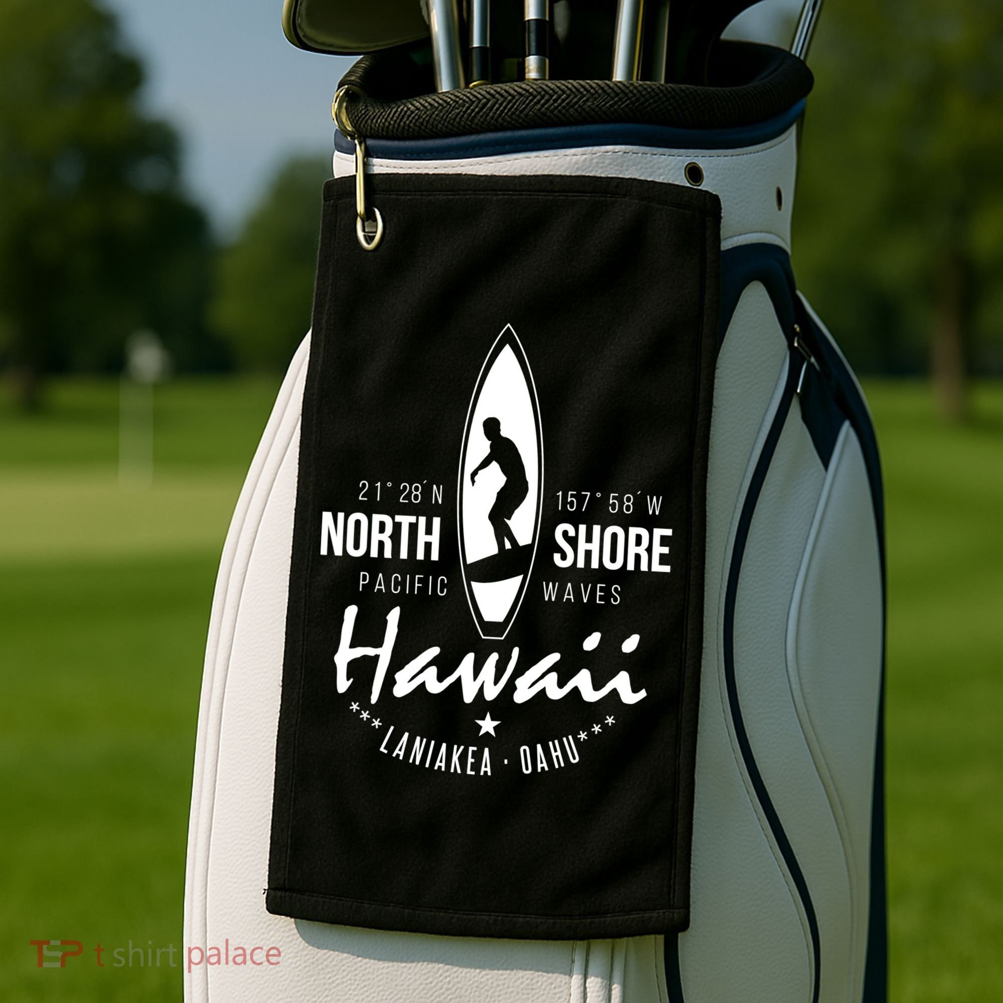 Surfer Gift Hawaii North Shore Laniakea Beach Oahu Golf Towel