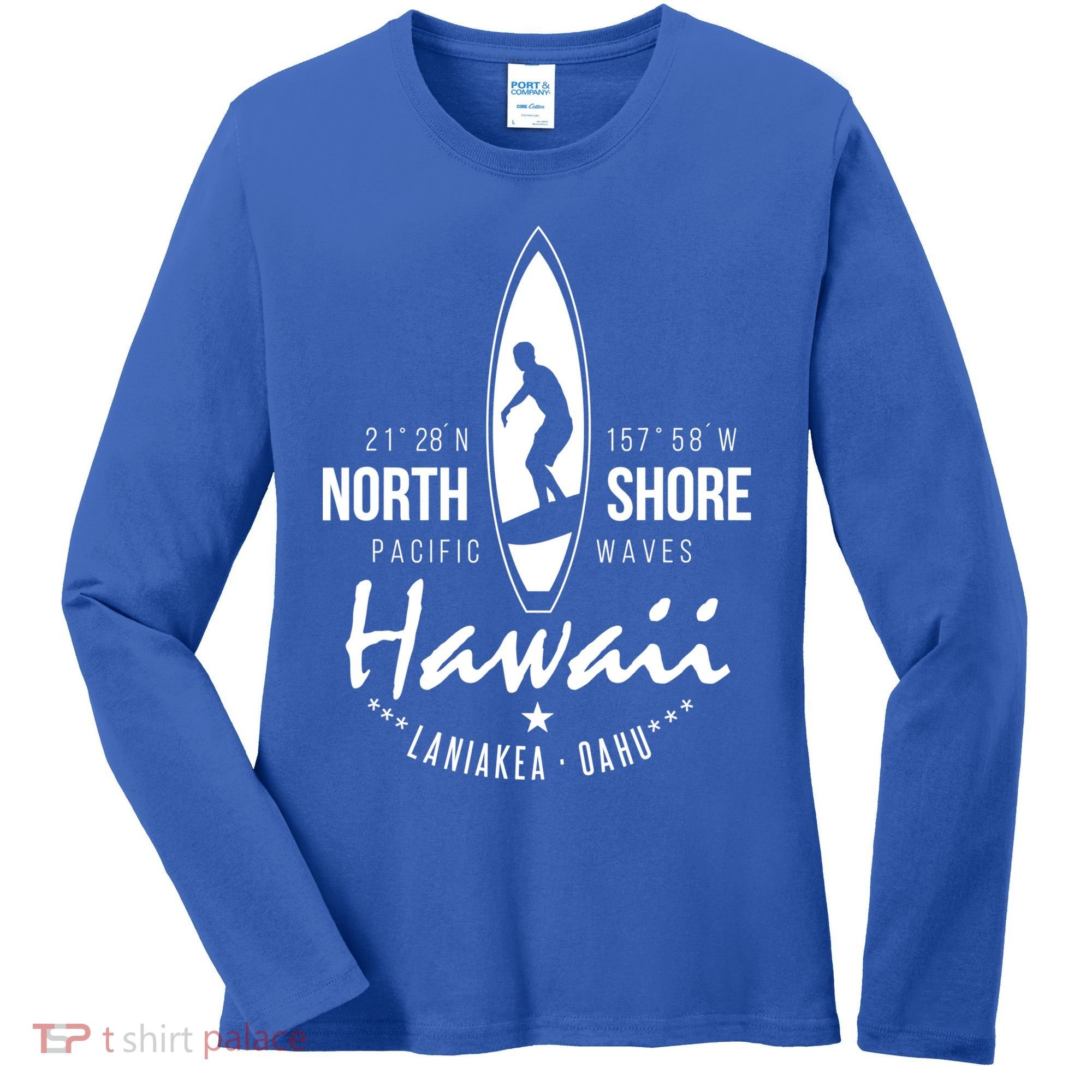 Surfer Gift Hawaii North Shore Laniakea Beach Oahu Women's Long Sleeve Shirt