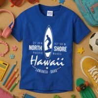 Surfer Gift Hawaii North Shore Laniakea Beach Oahu Kids T-Shirt thumb 3