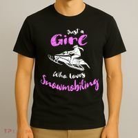 Snowmobile Girl Hoodie I Just A Girl Who Loves Snowmobiling T-Shirt thumb 3
