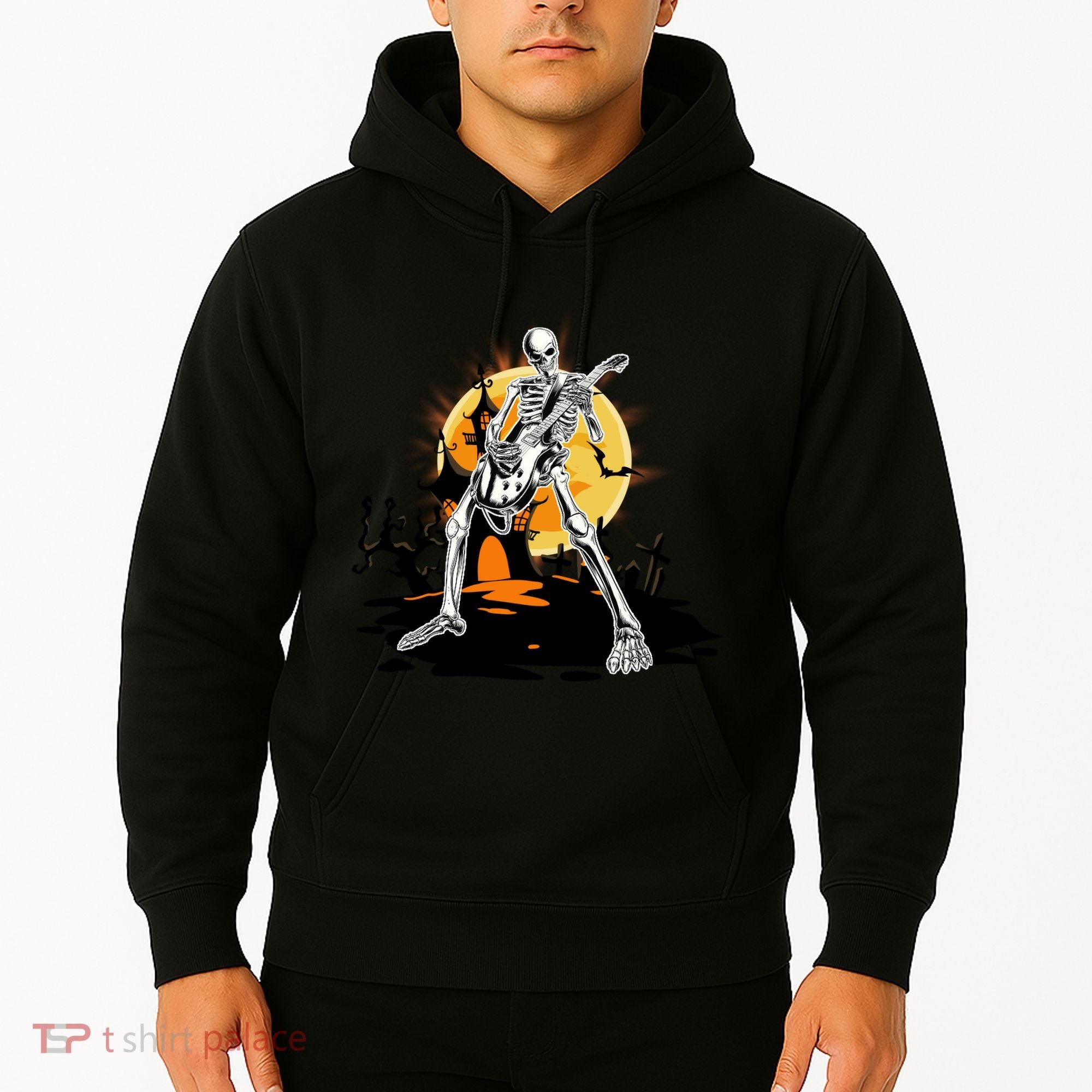 Skeleton Guitar Halloween Spooky Hoodie