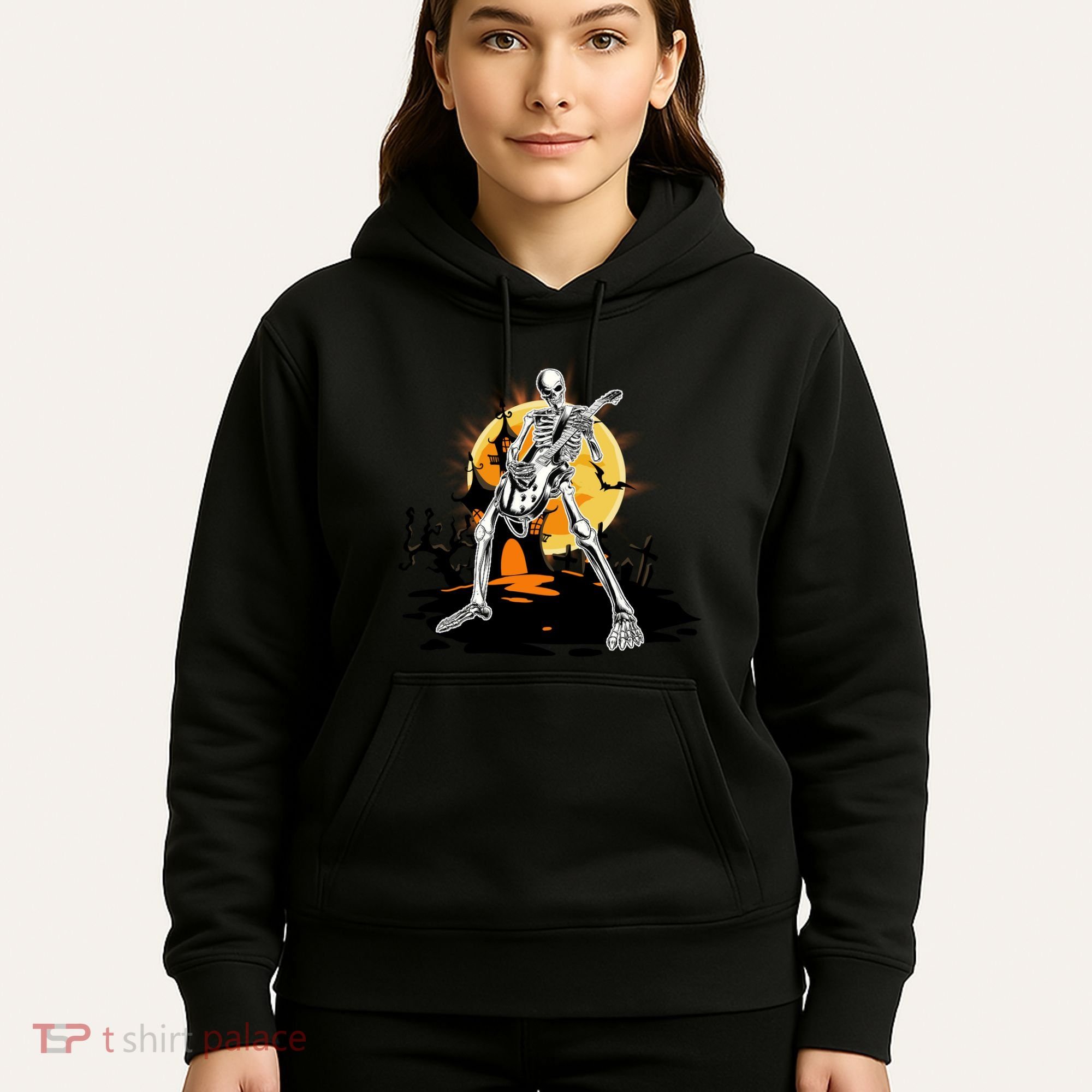 Skeleton Guitar Halloween Spooky Hoodie