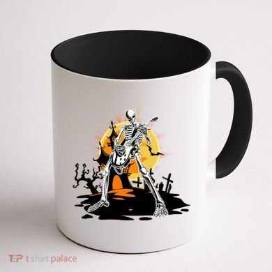 Skeleton Guitar Halloween Spooky Coffee Mug back