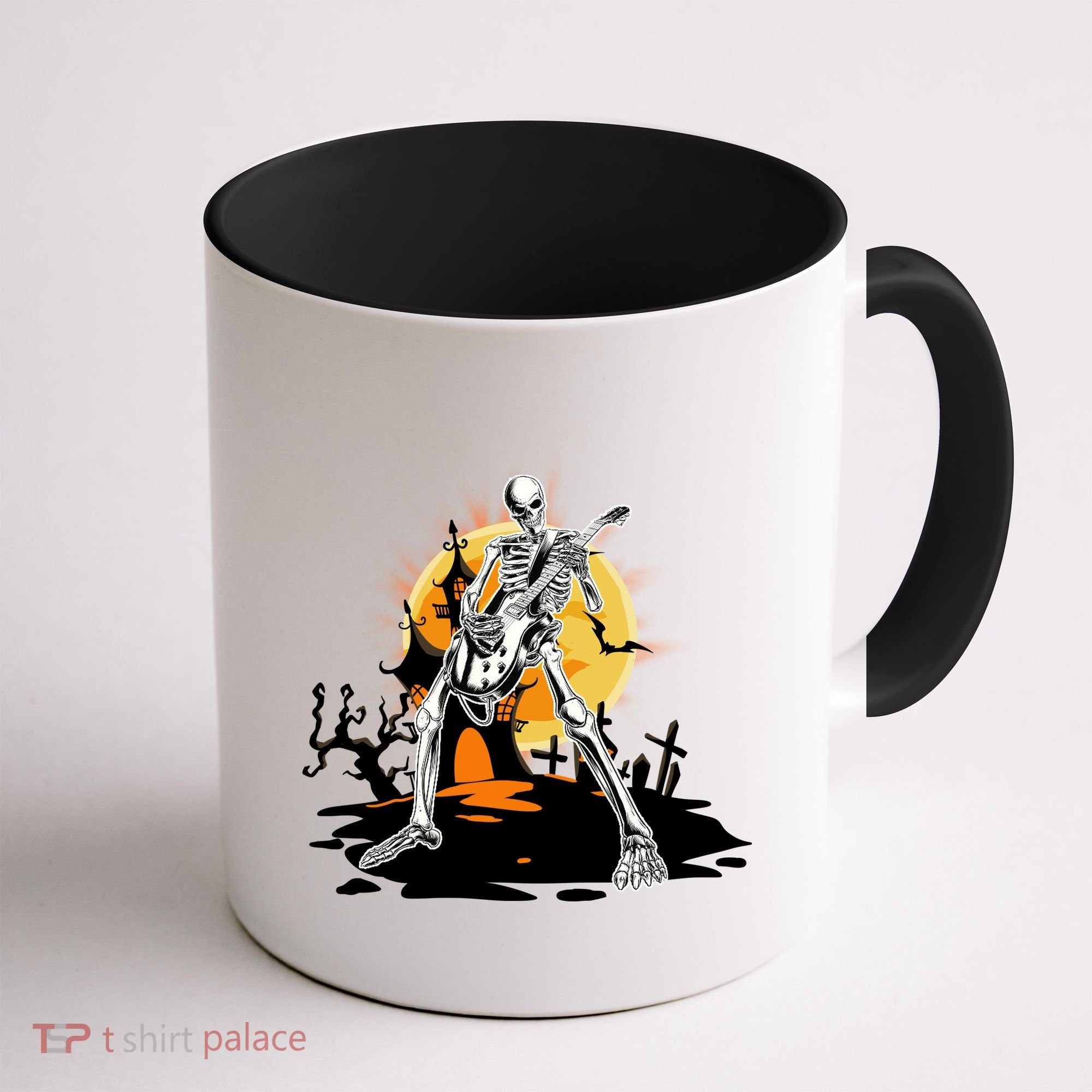 Skeleton Guitar Halloween Spooky Coffee Mug