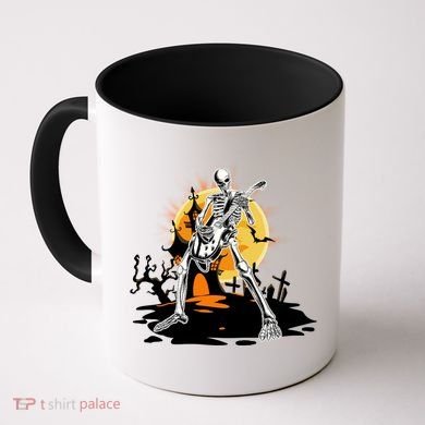 Skeleton Guitar Halloween Spooky Coffee Mug