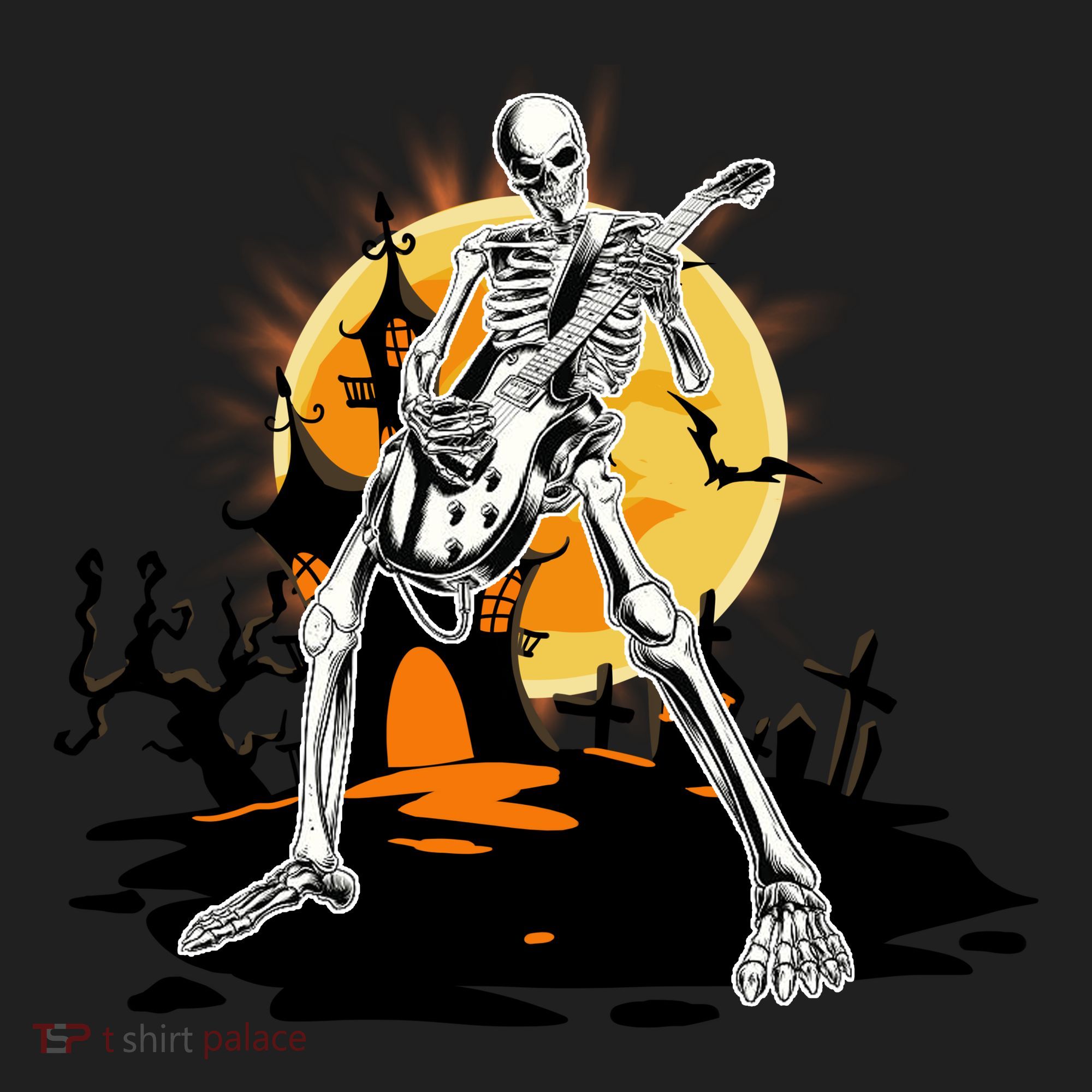 Skeleton Guitar Halloween Spooky Tumbler