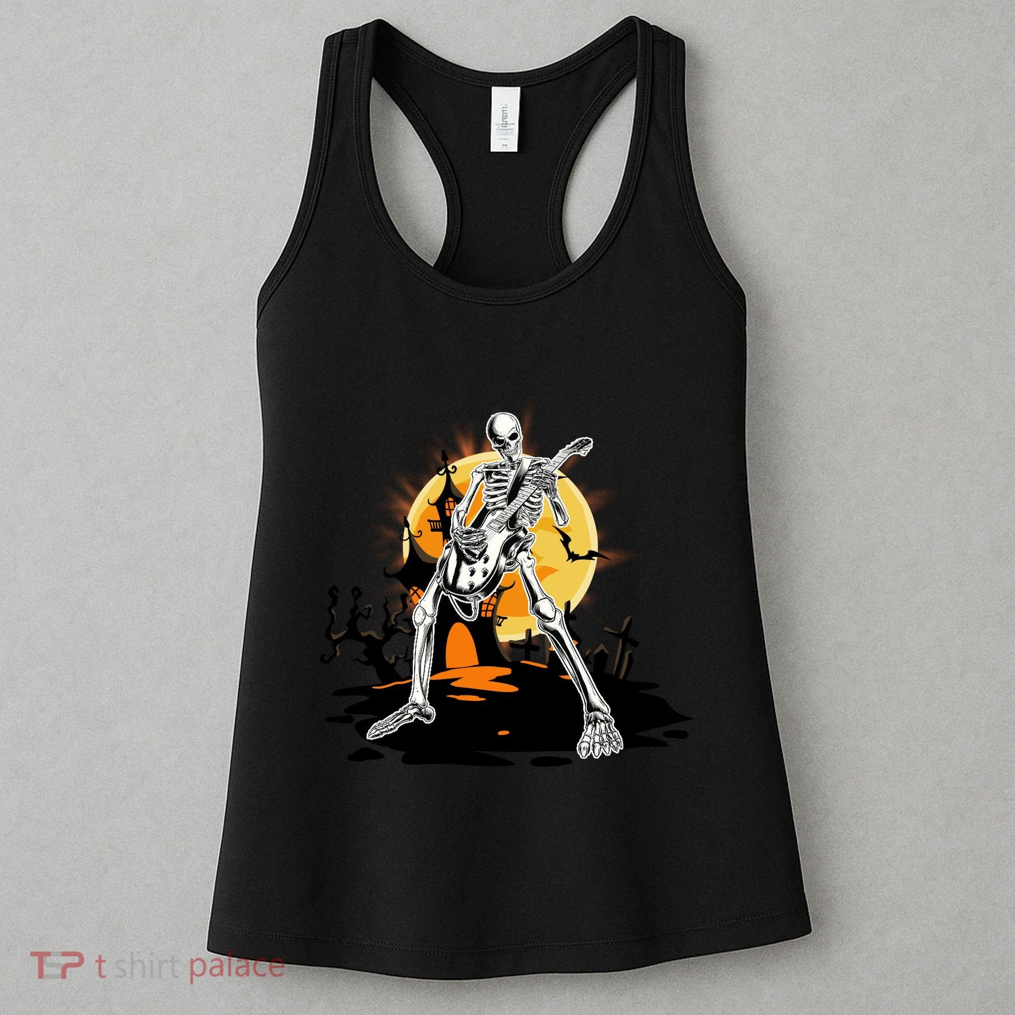 Skeleton Guitar Halloween Spooky Women's Tank Top