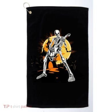 Skeleton Guitar Halloween Spooky Golf Towel