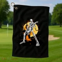 Skeleton Guitar Halloween Spooky Golf Towel thumb 1