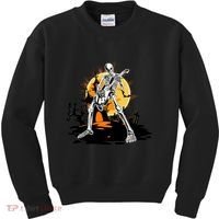 Skeleton Guitar Halloween Spooky Kids Sweatshirt thumb 0