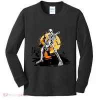 Skeleton Guitar Halloween Spooky Kids Long Sleeve Shirt thumb 0