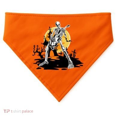 Skeleton Guitar Halloween Spooky USA-Made Doggie Bandana