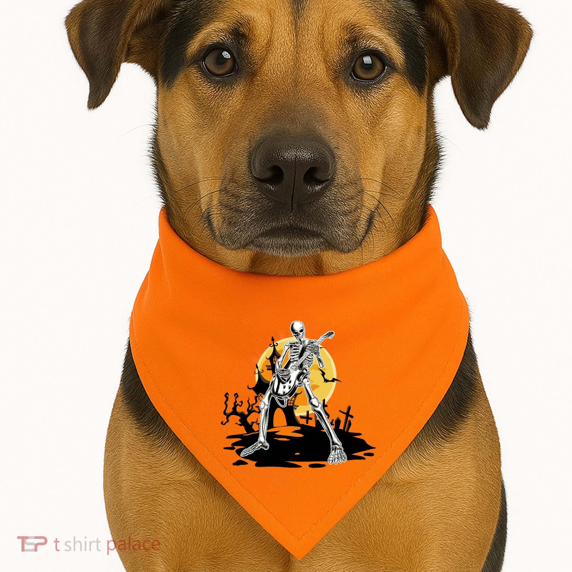 Skeleton Guitar Halloween Spooky USA-Made Doggie Bandana
