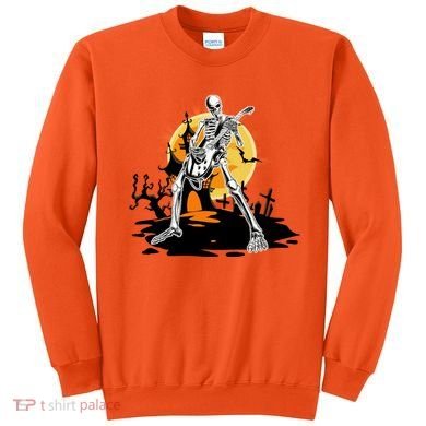 Skeleton Guitar Halloween Spooky Sweatshirt