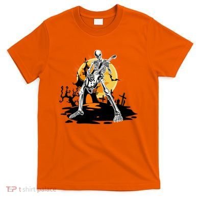 Skeleton Guitar Halloween Spooky T-Shirt